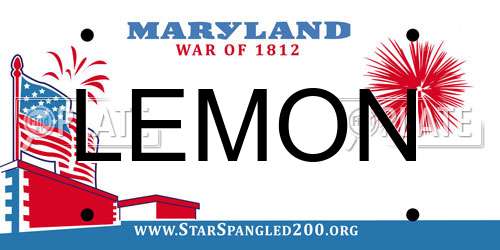 LEMON Maryland License Plate