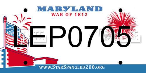 LEP0705 Maryland License Plate