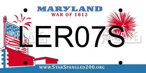 LER07S Maryland License Plate