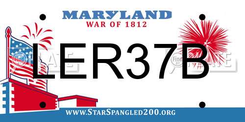 LER37B Maryland License Plate