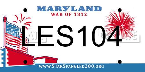 LES104 Maryland License Plate