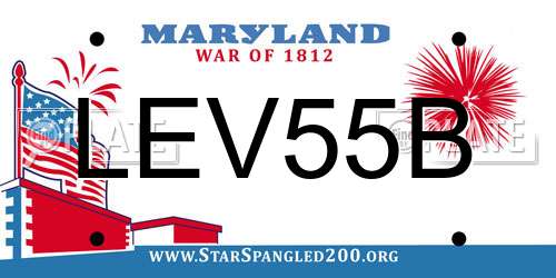 LEV55B Maryland License Plate