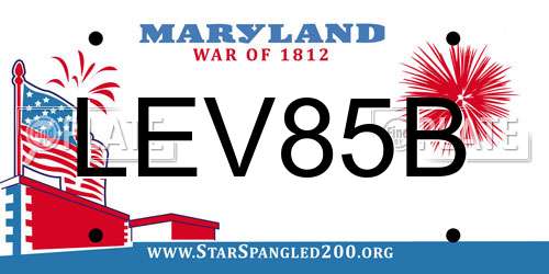 LEV85B Maryland License Plate