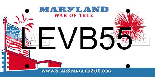 LEVB55 Maryland License Plate