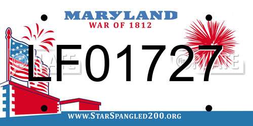 LF01727 Maryland License Plate