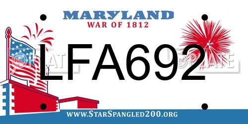 LFA692 Maryland License Plate