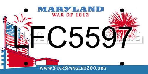 LFC5597 Maryland License Plate
