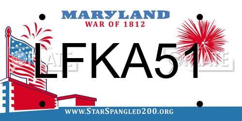 LFKA51 Maryland License Plate