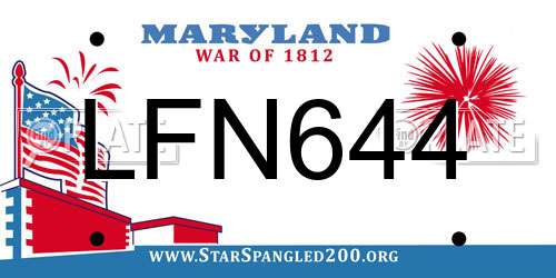 LFN644 Maryland License Plate