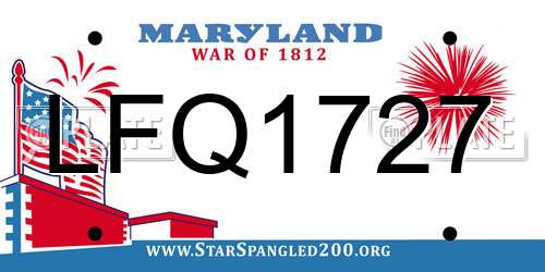 LFQ1727 Maryland License Plate