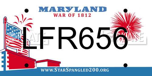 LFR656 Maryland License Plate