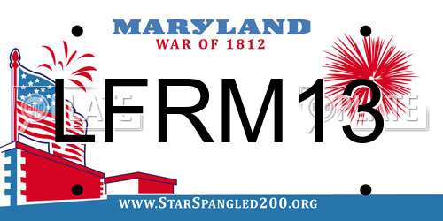 LFRM13 Maryland License Plate