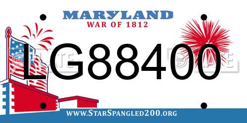 LG88400 Maryland License Plate