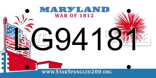 LG94181 Maryland License Plate
