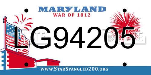 LG94205 Maryland License Plate