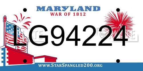 LG94224 Maryland License Plate