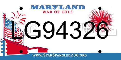 LG94326 Maryland License Plate
