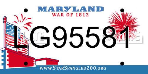 LG95581 Maryland License Plate