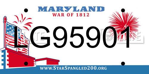 LG95901 Maryland License Plate