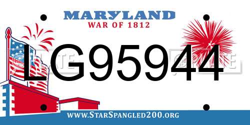 LG95944 Maryland License Plate