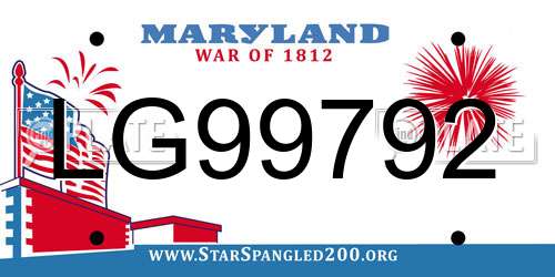 LG99792 Maryland License Plate