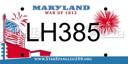 LH385 Maryland License Plate