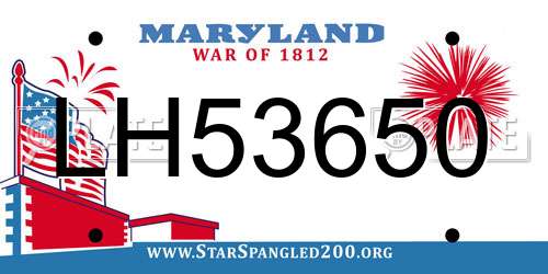 LH53650 Maryland License Plate