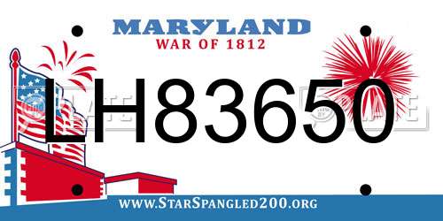 LH83650 Maryland License Plate