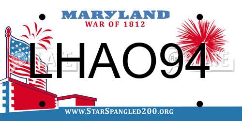 LHAO94 Maryland License Plate