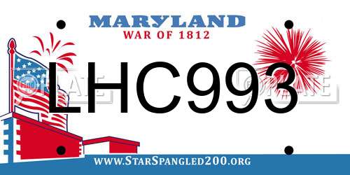 LHC993 Maryland License Plate