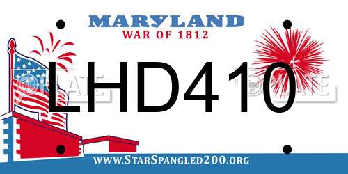 LHD410 Maryland License Plate