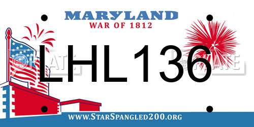 LHL136 Maryland License Plate