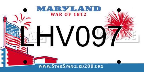 LHV097 Maryland License Plate