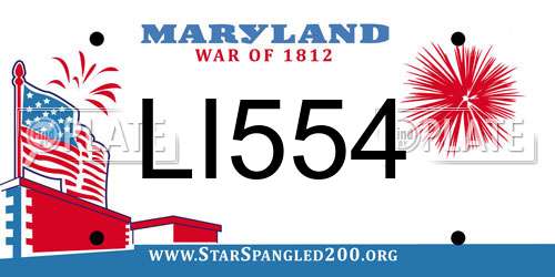LI554 Maryland License Plate