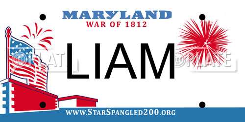 LIAM Maryland License Plate