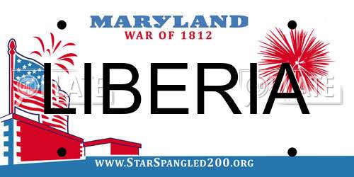 LIBERIA Maryland License Plate
