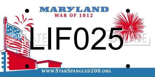 LIF025 Maryland License Plate