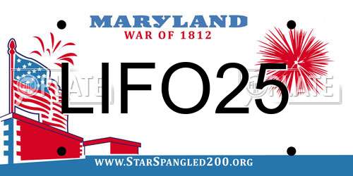 LIFO25 Maryland License Plate