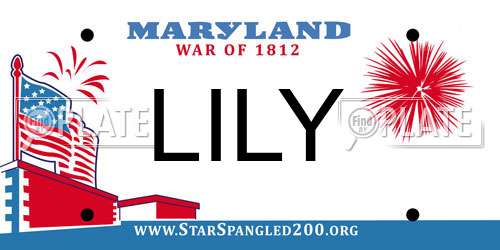 LILY Maryland License Plate