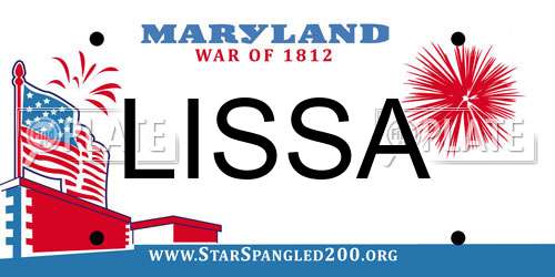 LISSA Maryland License Plate