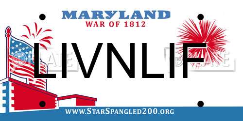 LIVNLIF Maryland License Plate