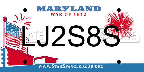 LJ2S8S Maryland License Plate