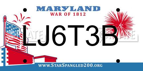 LJ6T3B Maryland License Plate