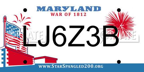 LJ6Z3B Maryland License Plate