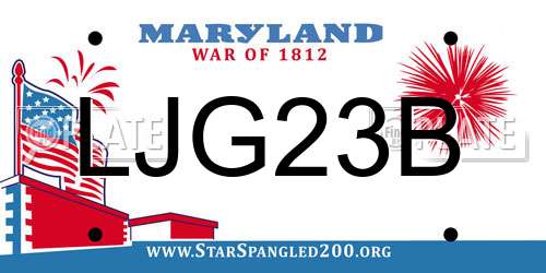 LJG23B Maryland License Plate