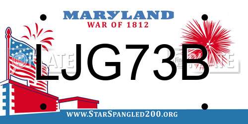 LJG73B Maryland License Plate