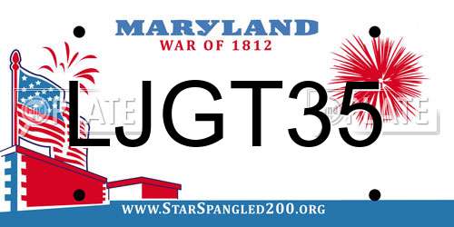 LJGT35 Maryland License Plate