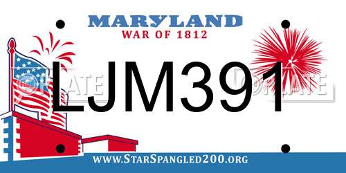 LJM391 Maryland License Plate