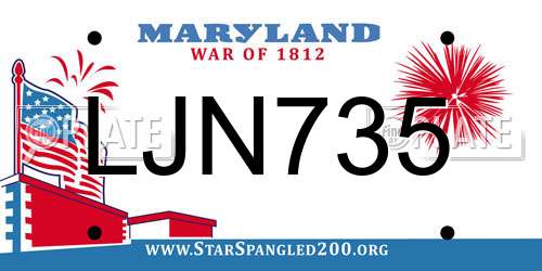 LJN735 Maryland License Plate