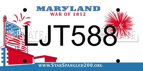 LJT588 Maryland License Plate